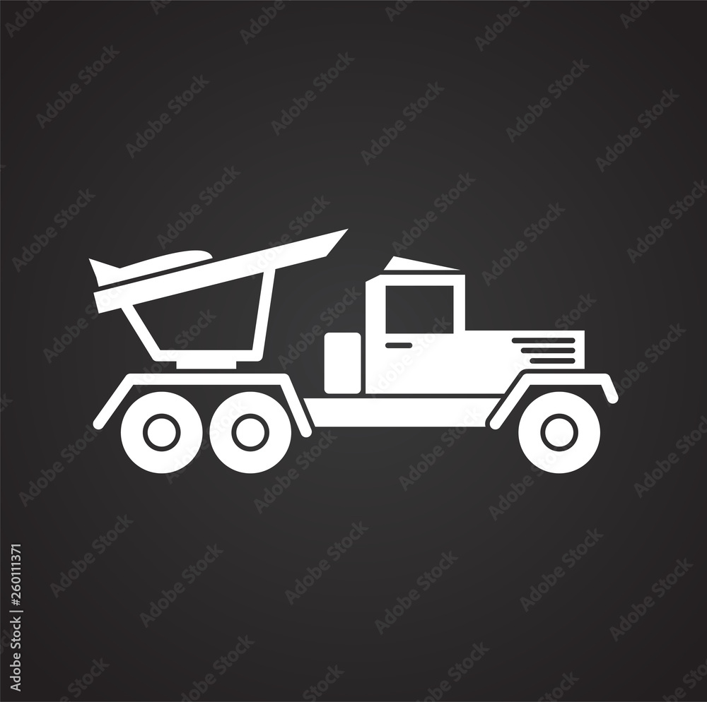 Military vehicle icon on background for graphic and web design. Simple vector sign. Internet concept symbol for website button or mobile app.