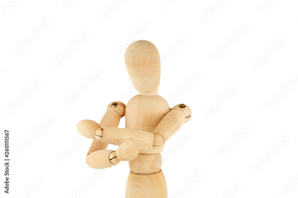 Wooden dummy hands crossed isolated on white Wooden dummy hands crossed isolated on white
