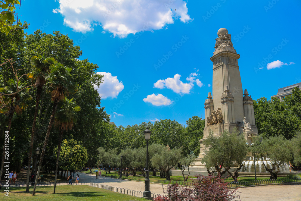 Monumento Cervantes park during summer in July 2018