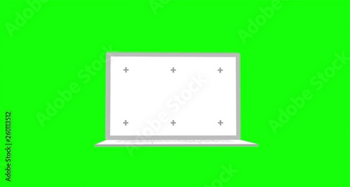 notebook rotated 360 deg, intro animation. Chroma key