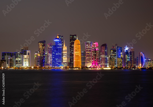 April 2019 - Doha City Center Skyscrapers at Night