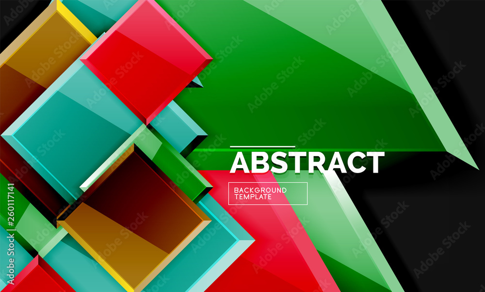 Squares and triangles geometrical background Squares and triangles geometrical background