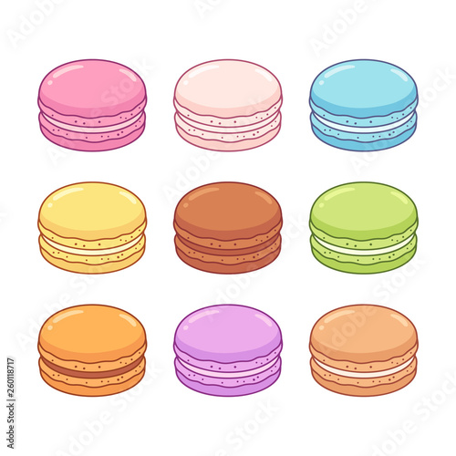 Macaron cookies set