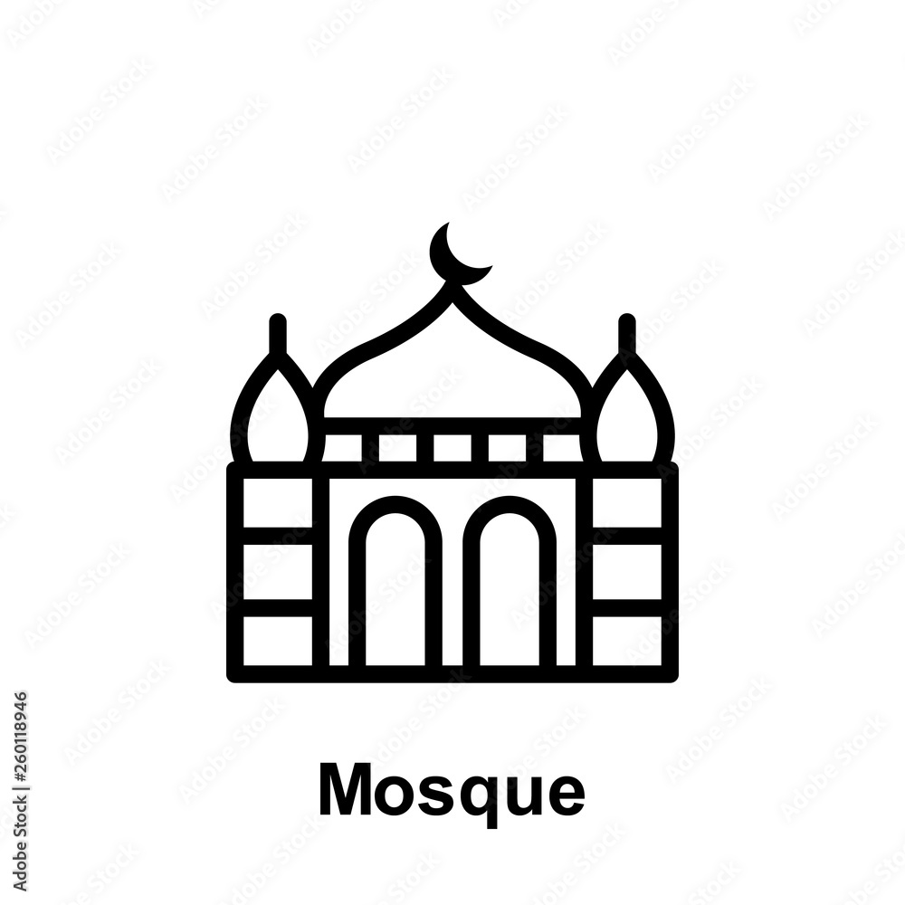 Ramadan mosque outline icon. Element of Ramadan day illustration icon. Signs and symbols can be used for web, logo, mobile app, UI, UX