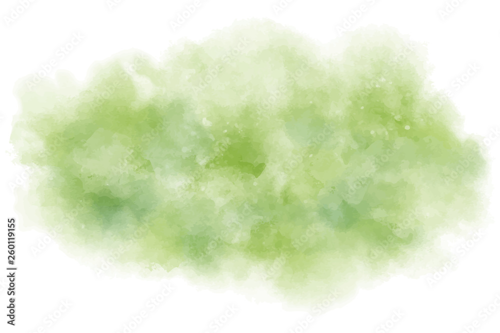 Watercolor background. Vector texture with green shades. Perfect for tropical backdrop or another nature creation. Hand painted.