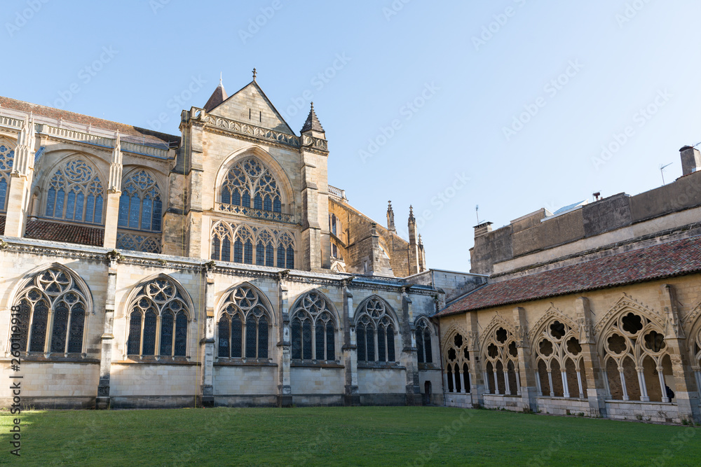 Different details of the Bayonne Cathedral in France Different details of the Bayonne Cathedral in France