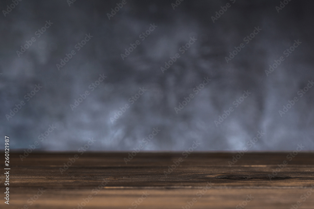 Empty table with copy space on black background Empty table with copy space on black background