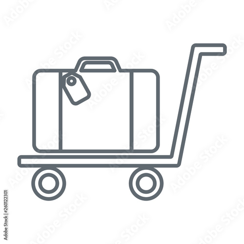 Luggage Trolley flat icon