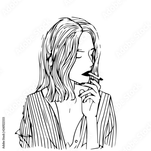 woman smoking