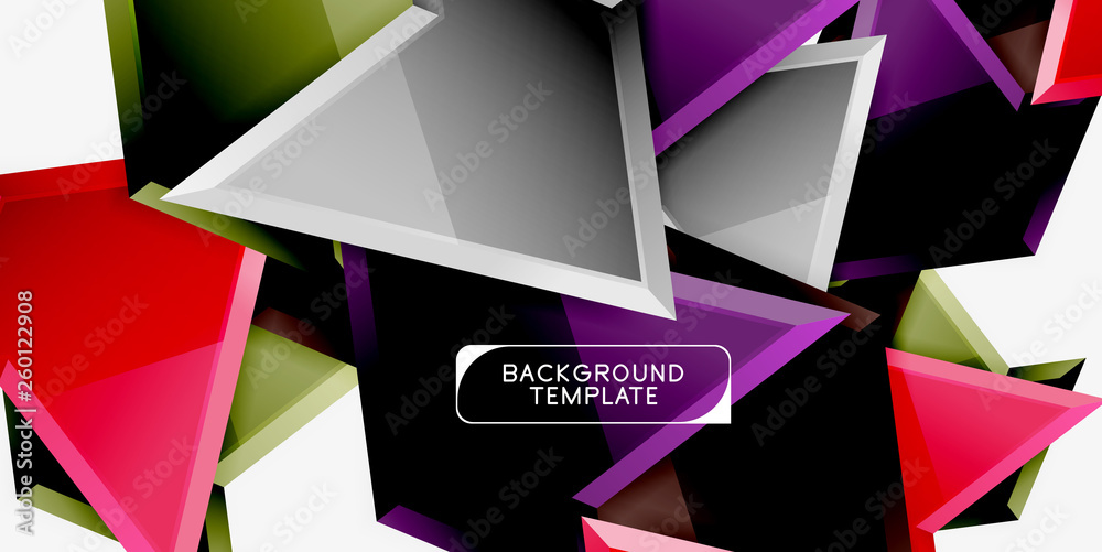 Minimal geometrical triangles with 3d effect abstract background template Minimal geometrical triangles with 3d effect abstract background template