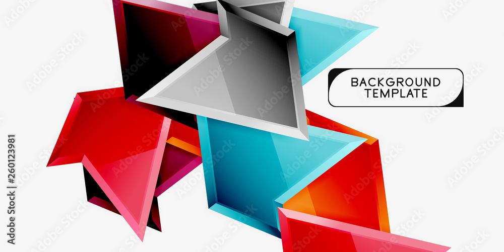 Minimal geometrical triangles with 3d effect abstract background template Minimal geometrical triangles with 3d effect abstract background template