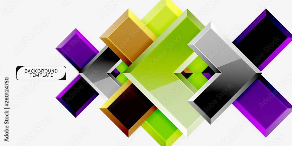 Glossy modern geometric background, abstract arrows composition