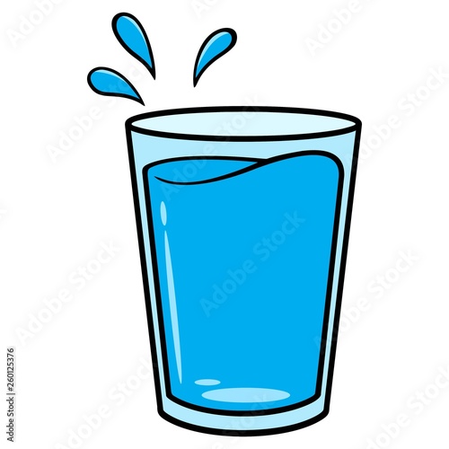 Glass of Water Cartoon - A vector cartoon illustration of a glass of Water.Glass of Water Cartoon - A vector cartoon illustration of a glass of Water.