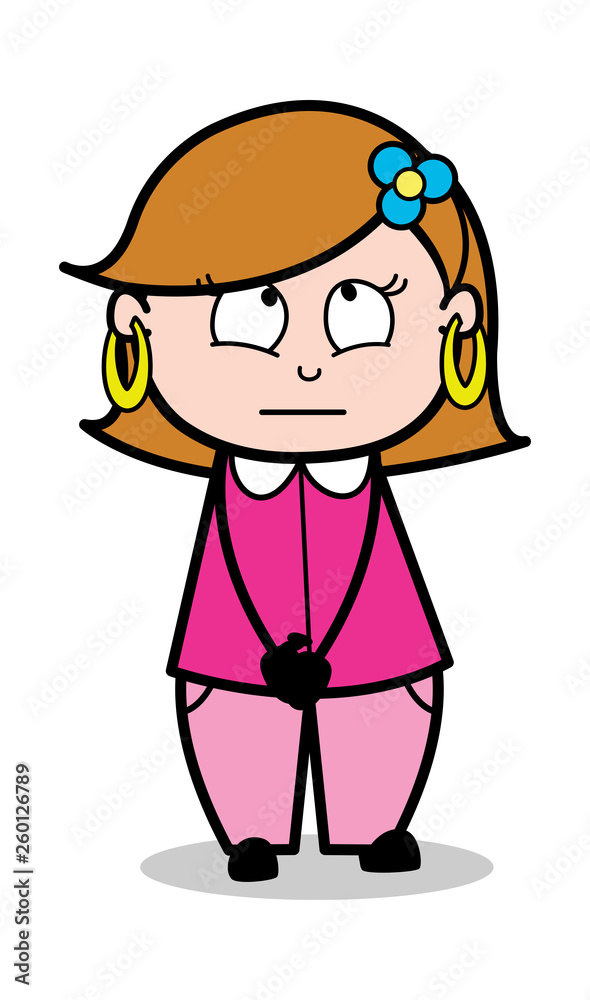 Clean-Handed - Retro Cartoon Female Housewife Mom Vector Illustration