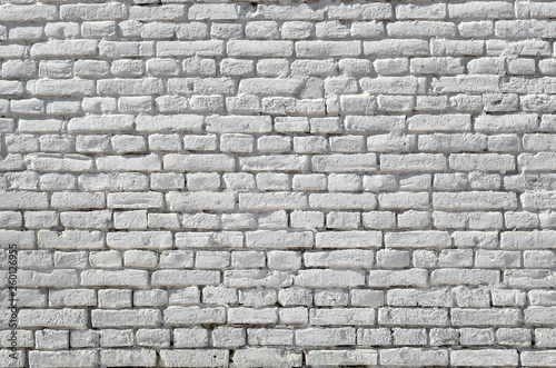 Texture of the wall of brick  painted white