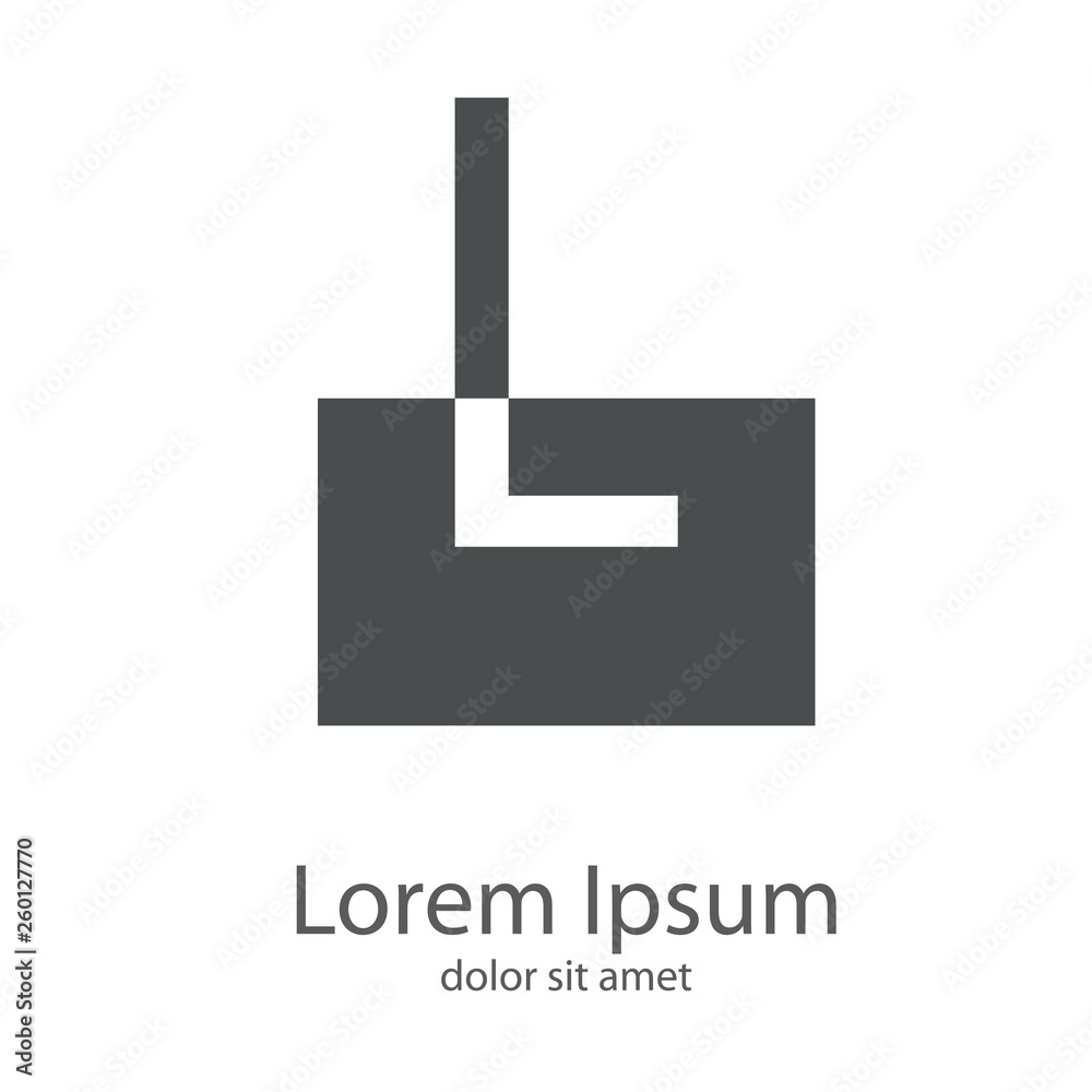 Logotipo letra L mayúscula en cuadrado en espacio negativo en color gris Logotipo letra L mayúscula en cuadrado en espacio negativo en color gris