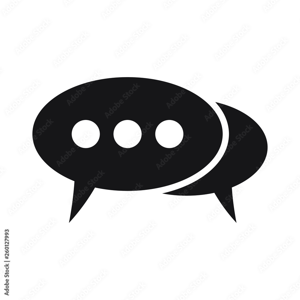 Speech bubble, speech balloon, chat bubble vector icon for apps and websites