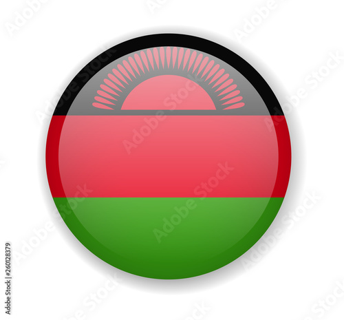Malawi flag round bright icon on a white background