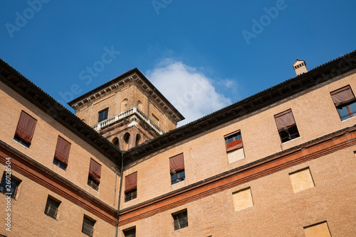 tower of Castello Estense, St Mchael's Castle, Ferrara, Italy