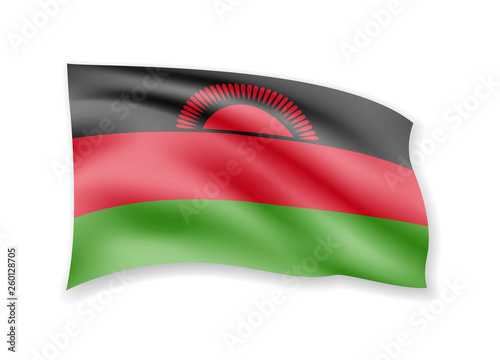 Free Download Waving Malawi flag on white. Flag in the wind. - GFXLoad