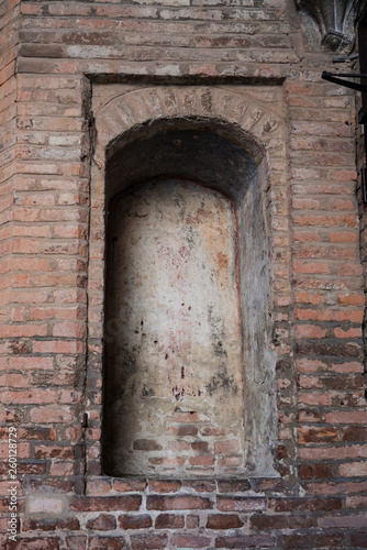 empty niche in wall. (castle San Michelle, Castello Estense, Ferrara, Italy)