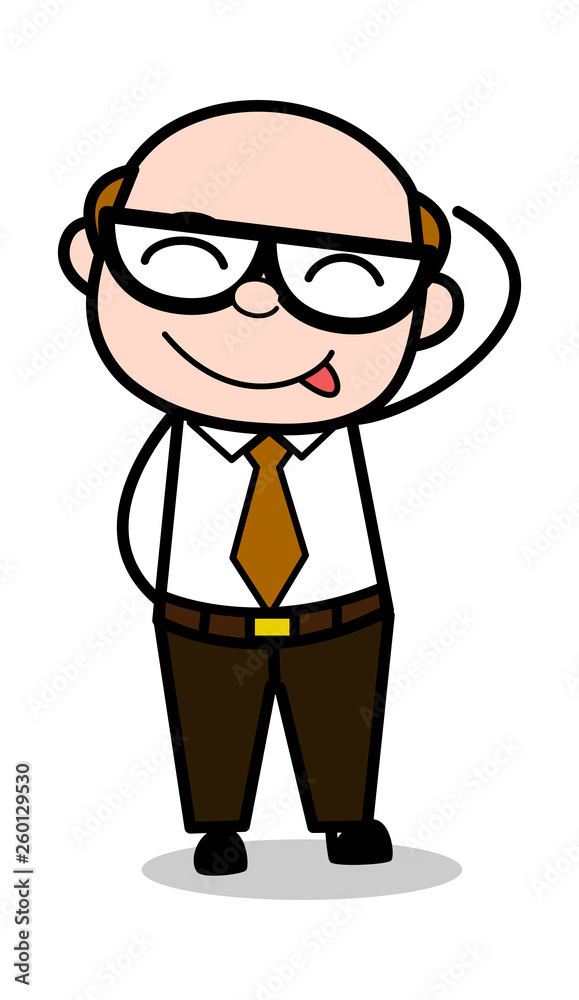 Naughty - Retro Cartoon Office old Boss Man Vector Illustration Naughty - Retro Cartoon Office old Boss Man Vector Illustration