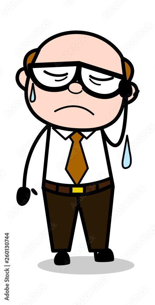 Very Upset - Retro Cartoon Office old Boss Man Vector Illustration Very Upset - Retro Cartoon Office old Boss Man Vector Illustration