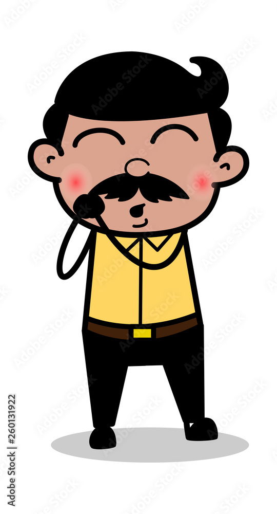 Feeling Very Happy - Indian Cartoon Man Father Vector Illustration