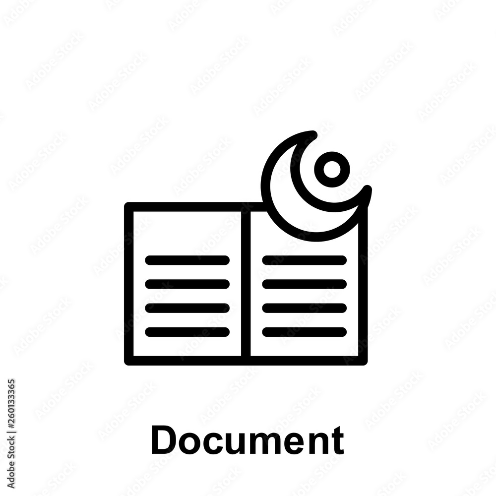 Obraz premium Ramadan document outline icon. Element of Ramadan day illustration icon. Signs and symbols can be used for web, logo, mobile app, UI, UX