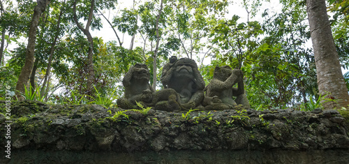 The three wise monkey, three mystic apes sculpture