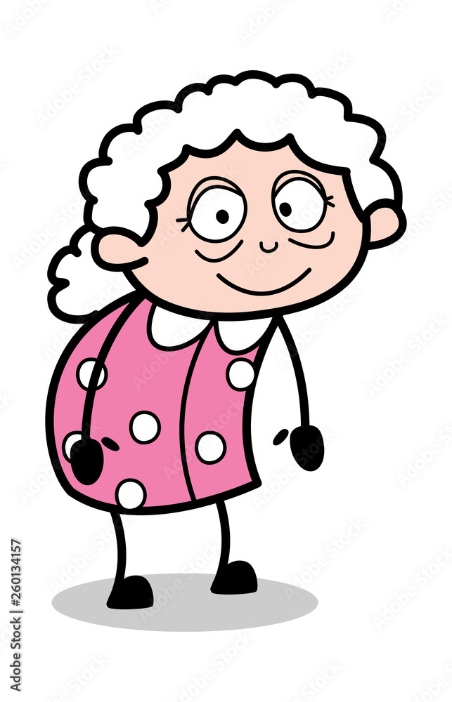 Satisfied - Old Cartoon Granny Vector Illustration Satisfied - Old Cartoon Granny Vector Illustration