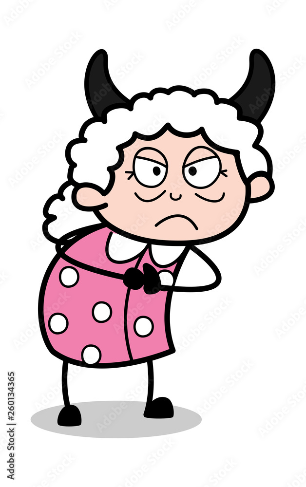 Evil - Old Cartoon Granny Vector Illustration Evil - Old Cartoon Granny Vector Illustration