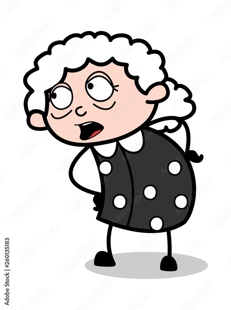 Talking - Old Cartoon Granny Vector Illustration Talking - Old Cartoon Granny Vector Illustration