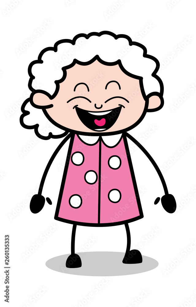 Funny - Old Cartoon Granny Vector Illustration Funny - Old Cartoon Granny Vector Illustration