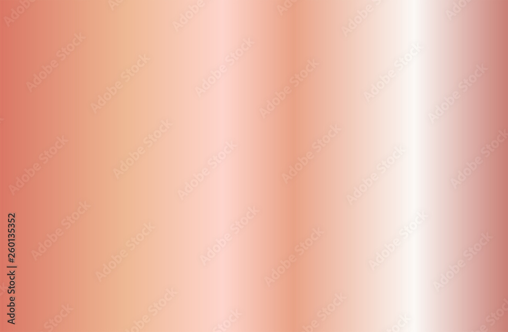 Realistic rose gold gradient texture. Shiny golden pink metal foil gradient. Vector illustration