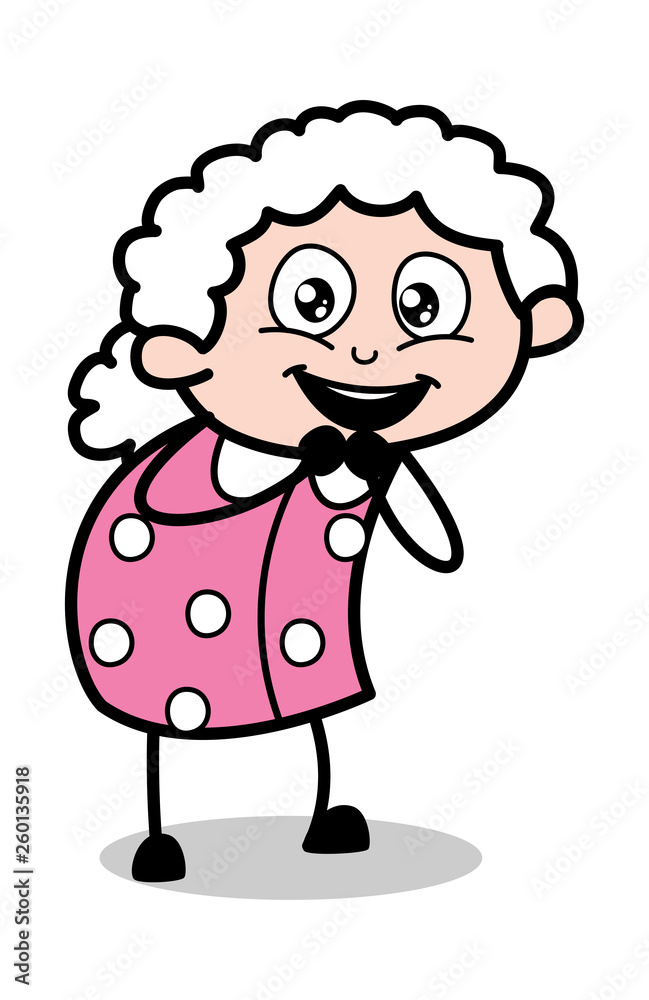Expectation - Old Cartoon Granny Vector Illustration Expectation - Old Cartoon Granny Vector Illustration