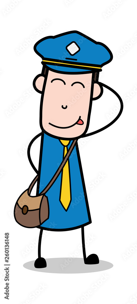 Naughty - Postman Cartoon Courier Guy Vector Illustration Naughty - Postman Cartoon Courier Guy Vector Illustration