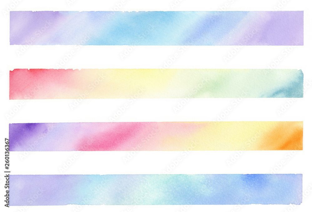 水彩素材 虹色ライン Stock イラスト Adobe Stock