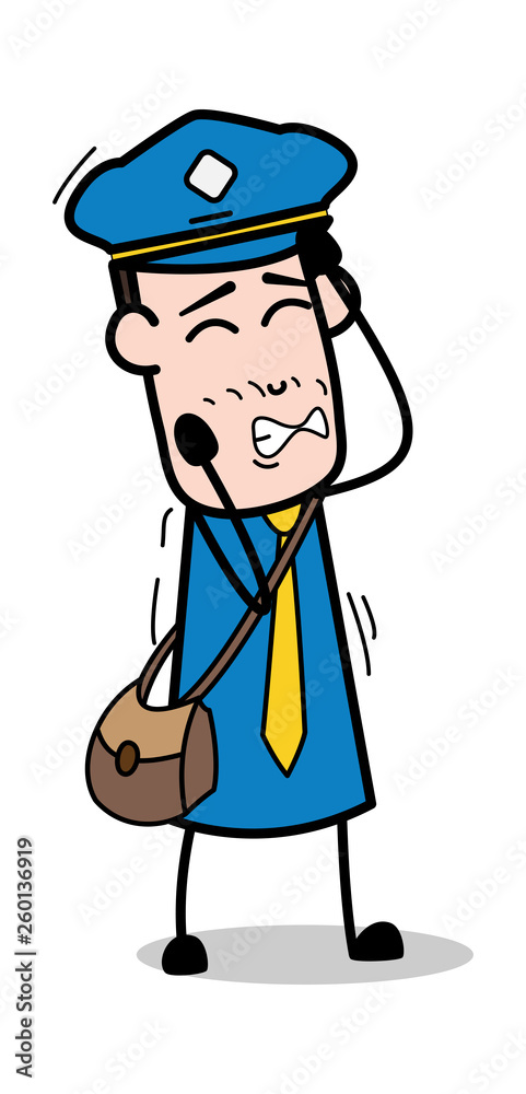 Frustrated - Postman Cartoon Courier Guy Vector Illustration Frustrated - Postman Cartoon Courier Guy Vector Illustration