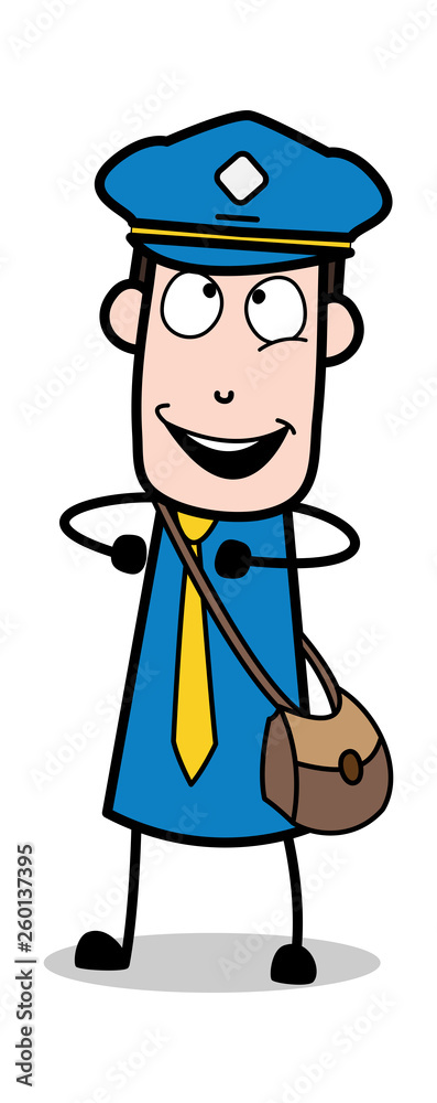 Joyful Expression - Postman Cartoon Courier Guy Vector Illustration Joyful Expression - Postman Cartoon Courier Guy Vector Illustration