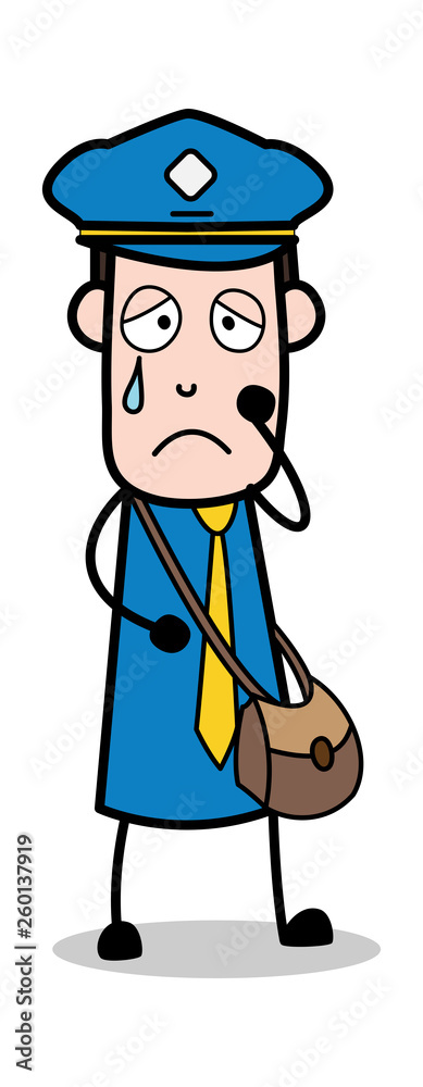 Depressed - Postman Cartoon Courier Guy Vector Illustration Depressed - Postman Cartoon Courier Guy Vector Illustration