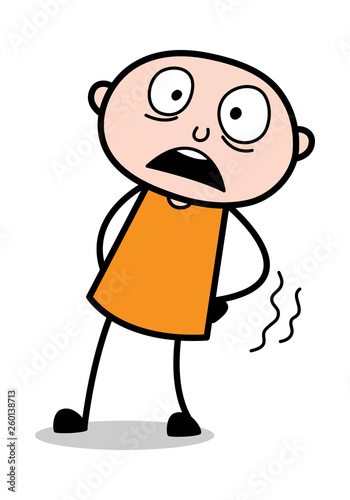 Backache - Cartoon thief criminal Guy Vector Illustration