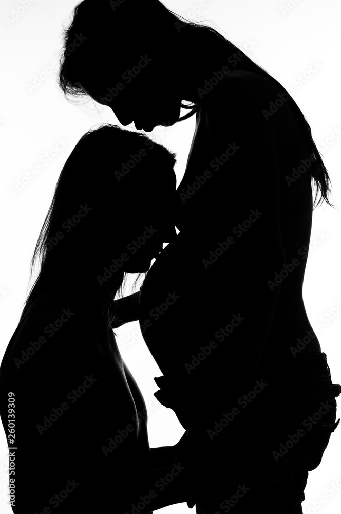 silhouette of a man and woman