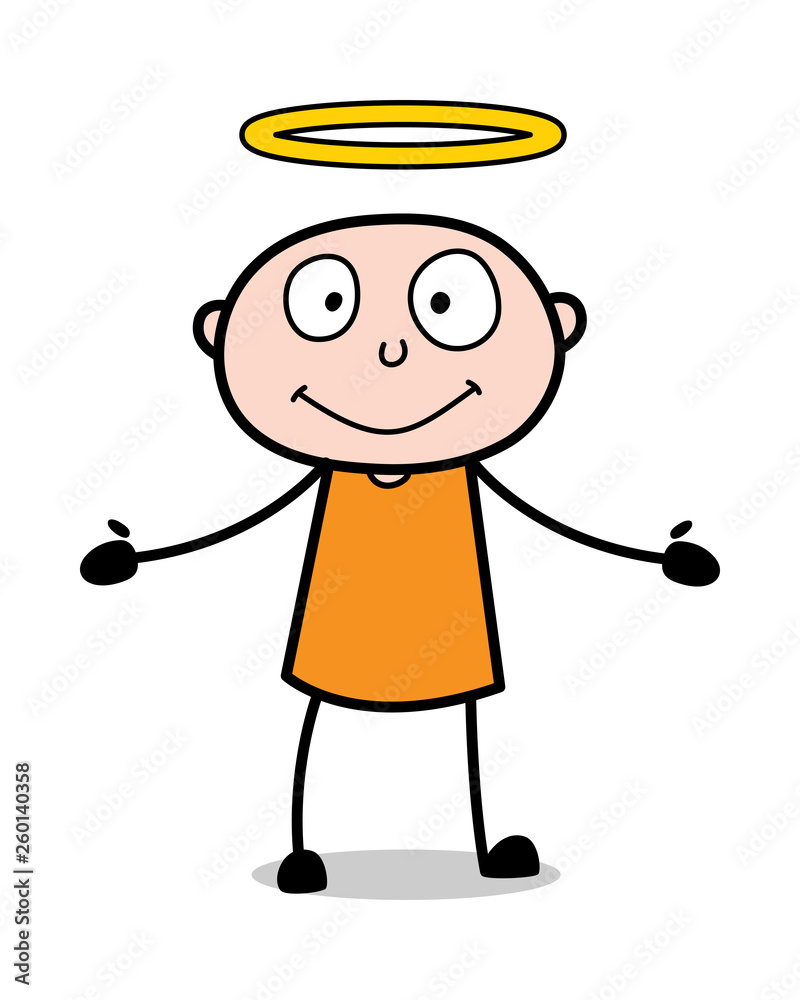 Happy Face with Rings Over the Head - Cartoon thief criminal Guy Vector Illustration Happy Face with Rings Over the Head - Cartoon thief criminal Guy Vector Illustration