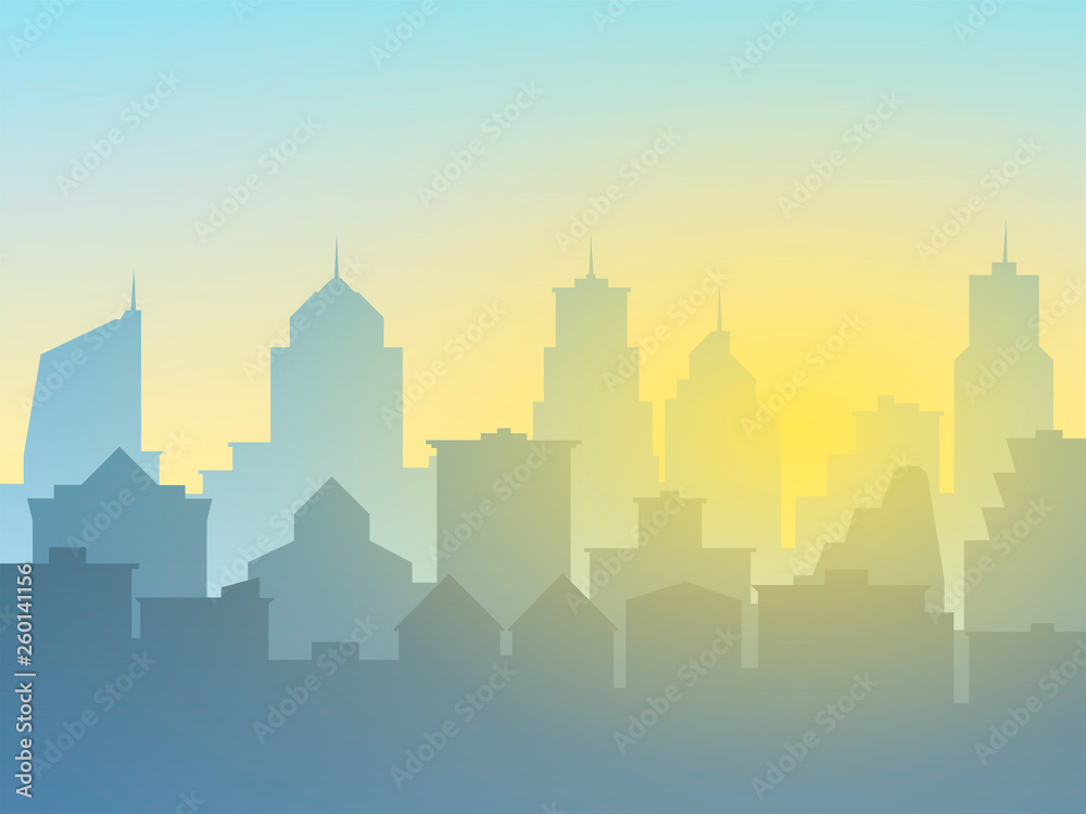 city background with buildings silhouettes. EPS-10
