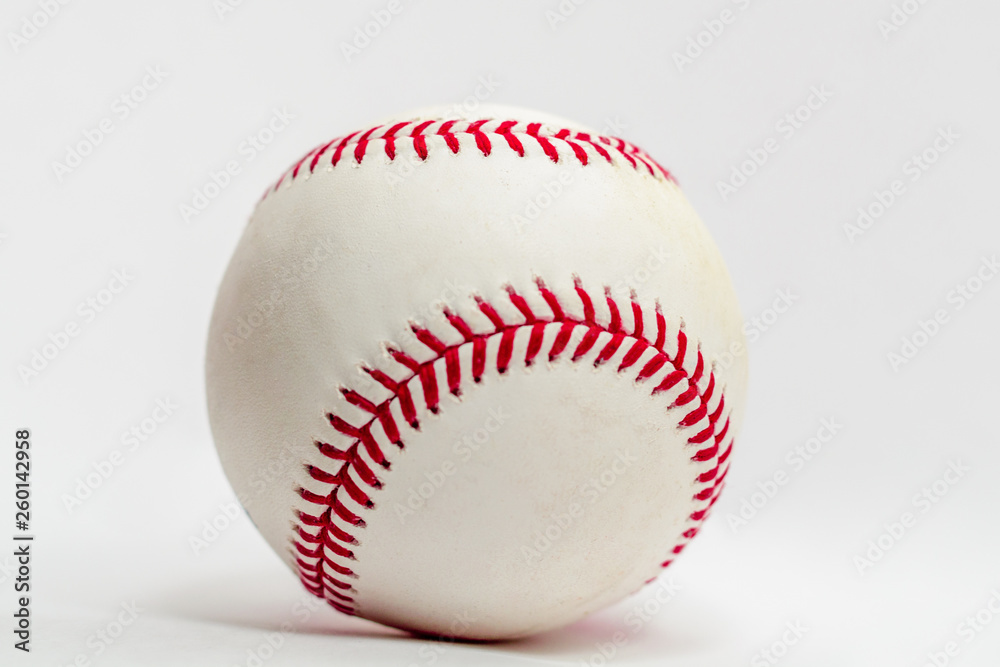 White baseball on white background