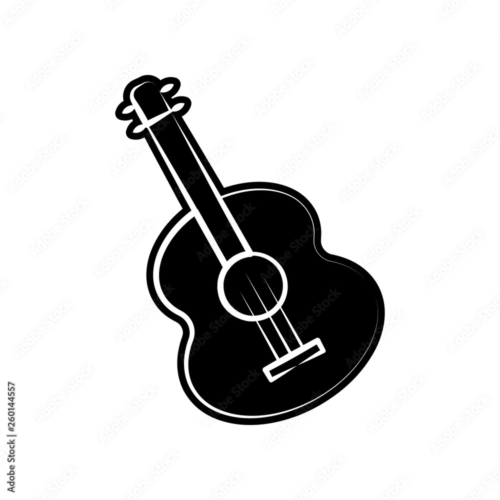Guitar icon. Element of dia de muertos for mobile concept and web apps icon. Glyph, flat icon for website design and development, app development