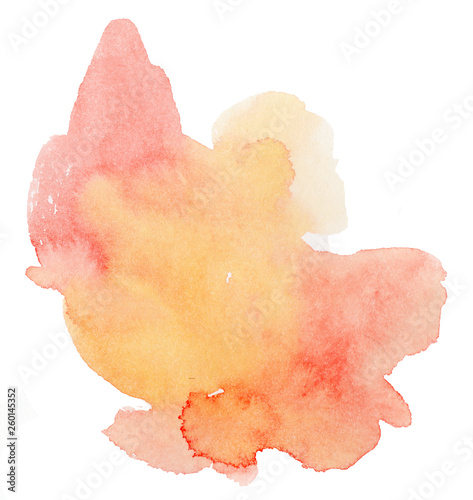 watercolor stain on white paper. Isolated element for design. hand-drawn texture on paper