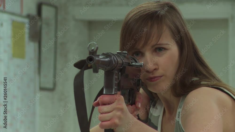 Young Girl Aiming MP-40