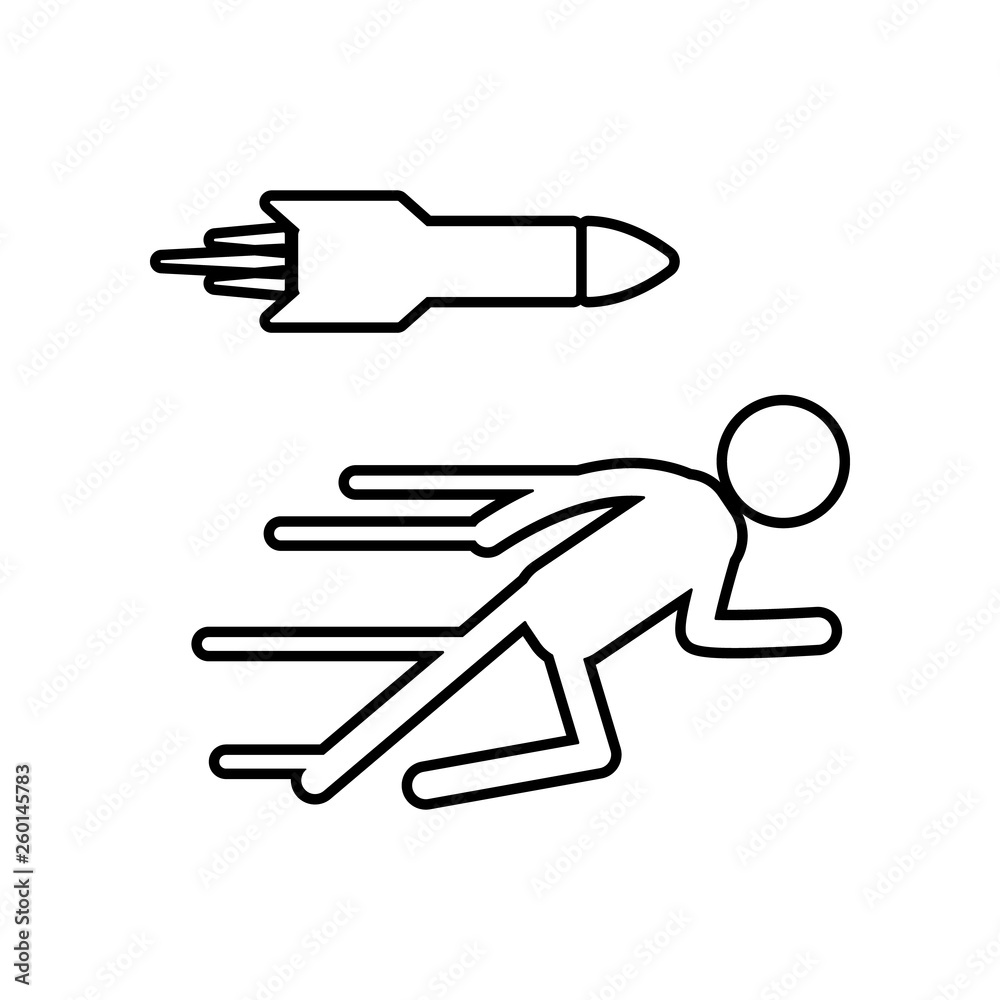 Obraz premium bullet man icon. Element of hero for mobile concept and web apps icon. Outline, thin line icon for website design and development, app development